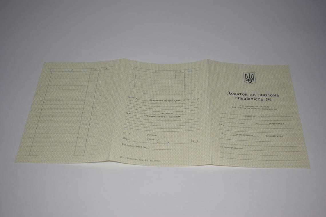 Украинский Диплом Вуза 1994-1999 в Березниках приложение